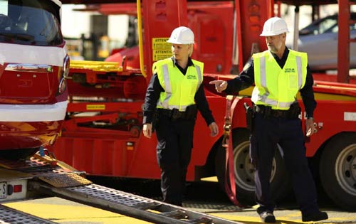 ABF officers working at wharf